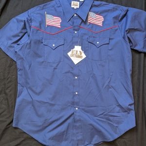 Ely Cattlemen XXL American Flag Western Shirt